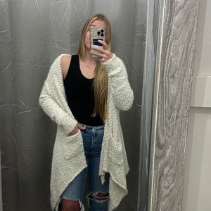 Cream Popcorn Cardigan with Pockets